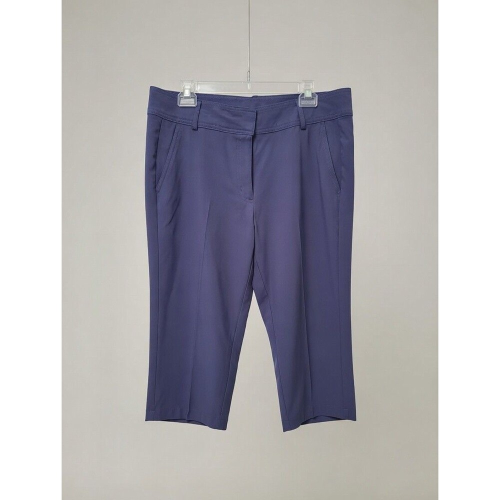 Pebble Beach Performance Pants Womens Size 12Mid Rise Stretch Blue Capri Pockets